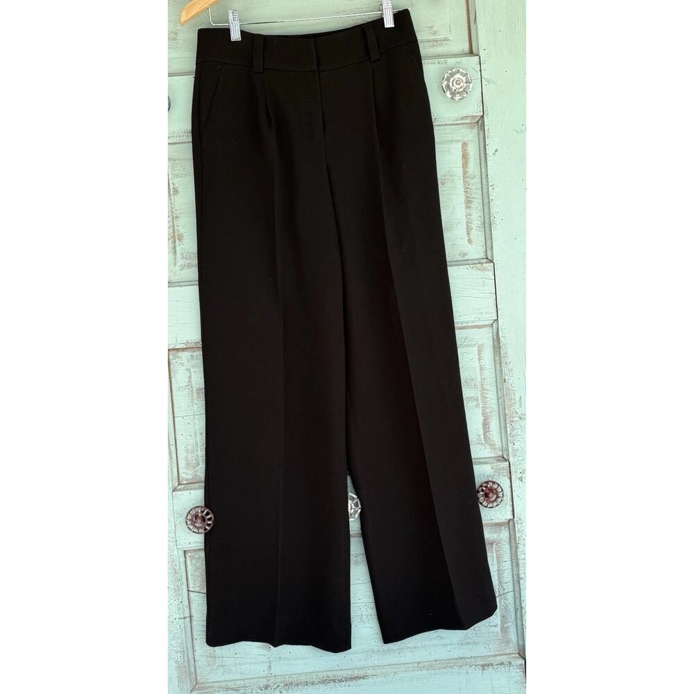 Talbot’s Women’s Dress Pants Black Size 4 Wide Leg Pleated 100% Polyester Lined